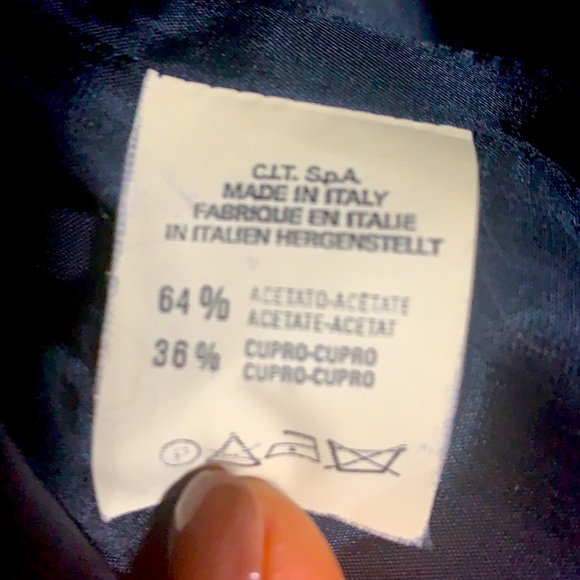 Deep navy Italian blazer with rose pattern. - Picture 6 of 6